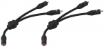 Audio-Y-Adapter-Paar, je: 2xCinchstecker an 1xChinchbuchse in blau